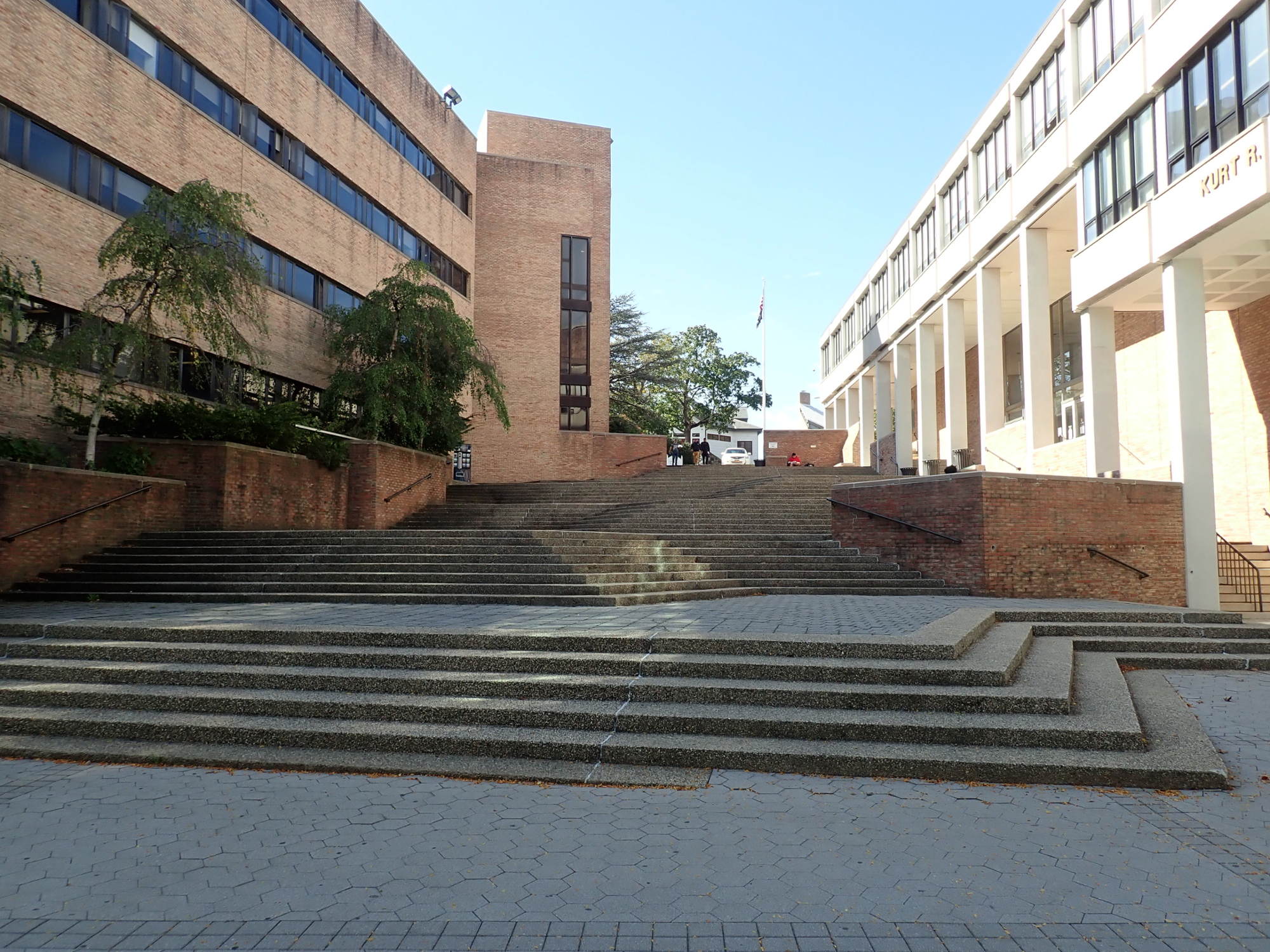 The Spanish Stairs at Queensborough Community College between the Administration and Library buildings